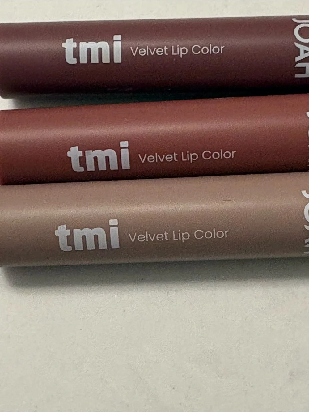 NEW Joah TMI Velvet Lip Color Set of 3 Messy Hair Walk of Shame WYD? KBeauty